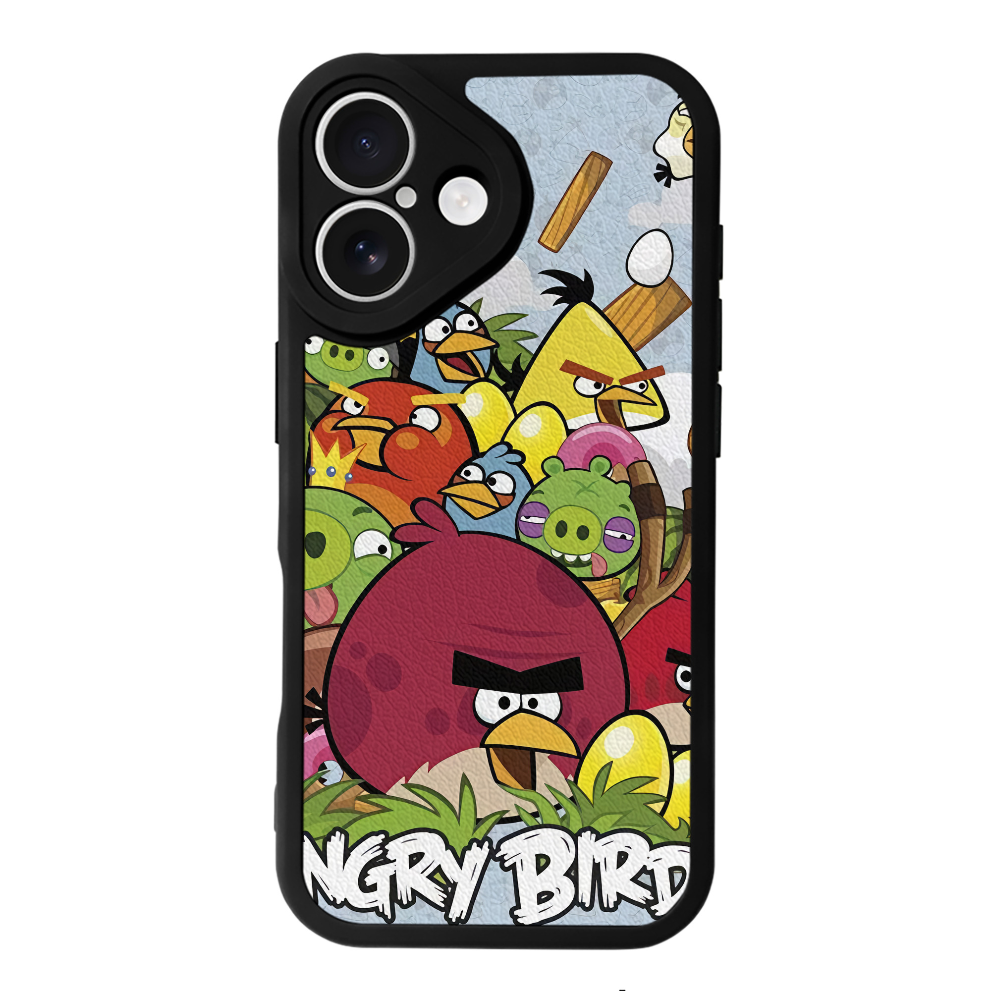（画像用） Angry Birds アングリーバード 【iPhone 16シリーズ対応】シリコンスマホケース（レザー調） 材質：シリコン